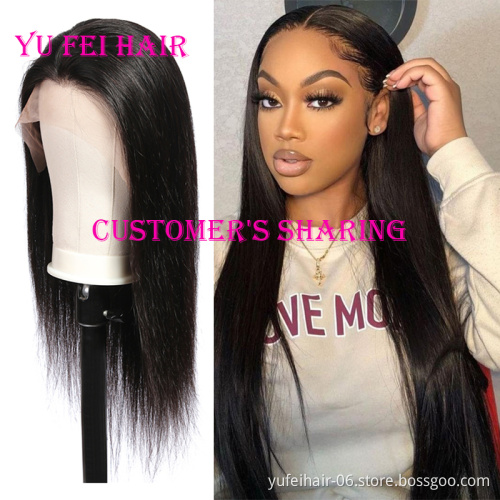 Wholesale Indian Unprocessed Raw Remy Lace Frontal Wig, Virgin Cuticle Aligned Peruvian Human Hair Front Lace Front Wigs